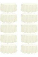 10 Pack Beige Round Tablecloth 108 Inch