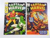 (2) CAPTAIN MARVEL #14 & #15 MARVEL '69