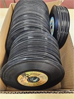 Box of 45s Records Gladys Knight, Carpenters