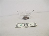 Mid Century Modern Glass Candy Dish w/ Sterling