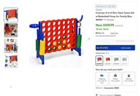 E6477  Costway 4-in-a-Row Giant Game Set