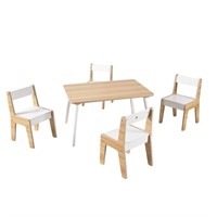 E6475  Toffy & Friends Kids Table Set, Natural & W