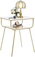 Bedside Table Night Stands Tempered Glass Top
