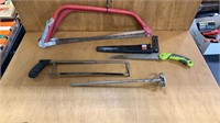 Assorted Saws and Drill Mixer Attachment