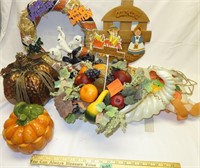 Fall & Halloween Decor Iridescent Glass Cornucopia