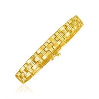 14k Gold Basket Weave Bracelet
