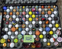 Assorted marbles in case