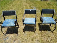 3 Metal Patio Chairs