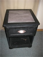 Black Painted Side Table w/ Drawer