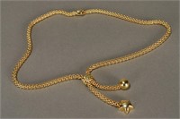 Ladies Italian Fope 18ct Gold Lariat Necklace,