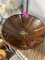 VTG WOOD HAND PAINTED BOWL
