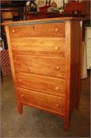 5 Drawer Wooden Dresser 30 x 18.5 x 46H