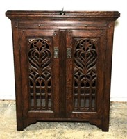 Ornate Carved Flip Top Server with Pullout Surface