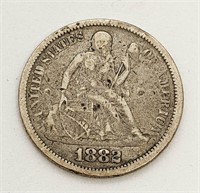 1882 United States Seated Liberty Dime Coin