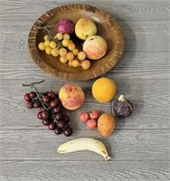 Wood Bowl of Marble Fruit