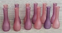 (12) Pink & Purple Bud Vases