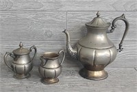 "Silver on Copper" Stamped Tea Set