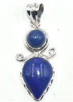 925 Sterling Silver 11.35 cts Lapis Pendant