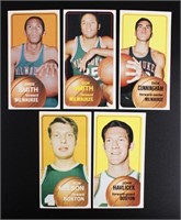 1970 Topps Basketball, 5 cards mostly Exc cond or