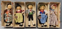 5 German Baitz Dolls Boxed Lot Collection