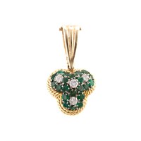 A Lady's 18K Emerald & Diamond Pendant Enhancer