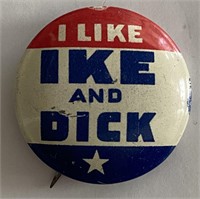 I Like Ike and Dick campaign pin