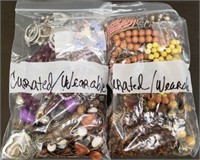 2 Quart Bags of Costume Jewelry.