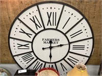 Contemporary Farmers Market Battery Operated Clock