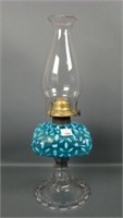 Hobbs Blue Opal Snowflake Oil Lamp