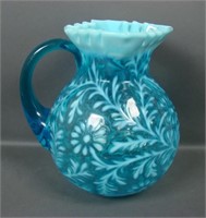 N'Wood Blue Opal Daisy and Fern Water Pitcher