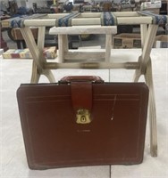 Luggage Rack &  Leather Attache Case