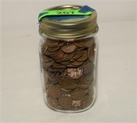 500+ Wheat Pennies in Canning Jar