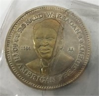 1984 Silver clad Ronald Reagan medallion