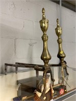 (2) Brass Andirons