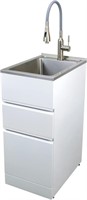 Metal Drop-In Laundry/Utility Sink and Cabinet