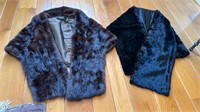 Two Antique mink shoulder wraps, these are not