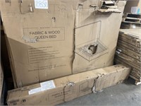 Westport fabric & wood Queen bed 2 box set
