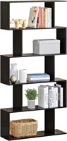 HOMEFORT Wood Geometric Bookshelf,5-Tier Modern Bo