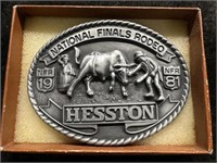 1981 Hesston NFR Silver Award #498 Buckle