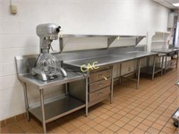 15' Stainless Steel Prep Table w/3drawers