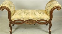 SCROLL ARM UPHOLSTERED BENCH