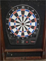 Electronic Dart Board w/ Wall Protector Cabinet