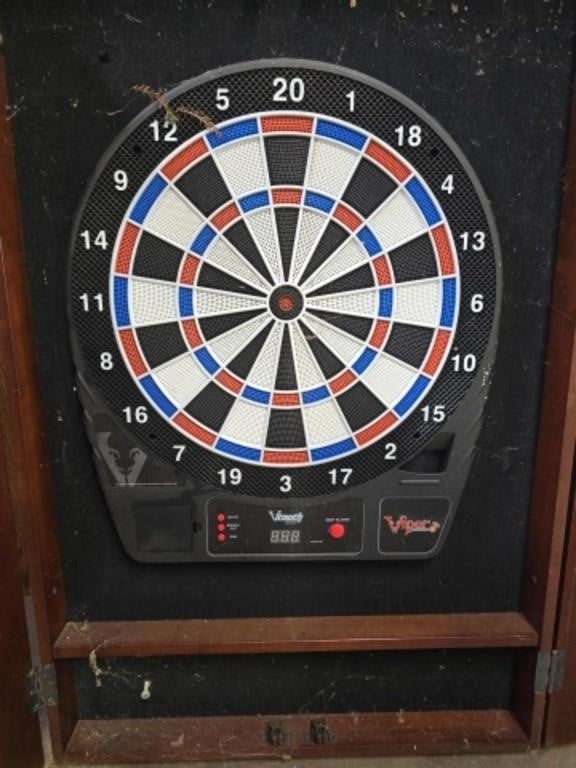 Electronic Dart Board with Wall Protector Cabinet