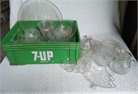 Seattle 7- Up Crate full of Decorative Glassware