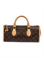 Louis Vuitton Brown Leather Trim Top Handle Bag