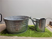 Large 23" Diameter Wash Tub and Watering Can
