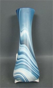 Imperial Blue Marbelized Lead Luster Vase