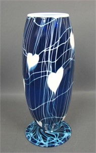 Imperial Cobalt Blue Leaf & Vine Vase
