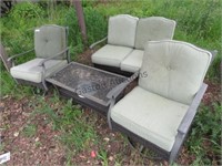 PATIO SET 2 CHAIRS, SOFA, TABLE