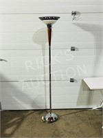 modern wood accented floor lamp